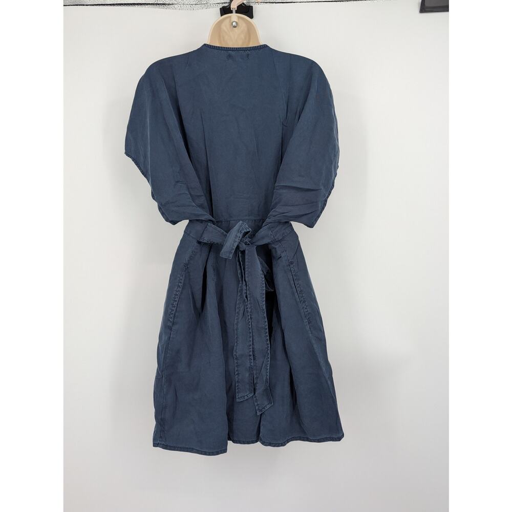 NWT Quince Vintage Wash Tencel Button Front Dress Midnight Blue L Office Career - Picture 4 of 10